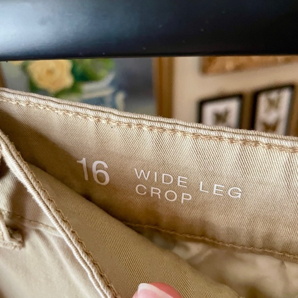 a.n.a women’s casual wide leg crop cotton chino khaki pants pockets 16 - Picture 7 of 10